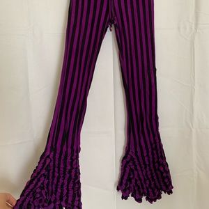 Striped skinny crop flare pants